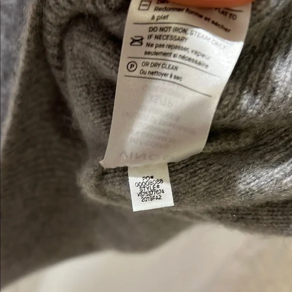Vince Boiled Cashmere  Funnel-Neck Sweater in Gray -Size XS - Picture 8 of 9